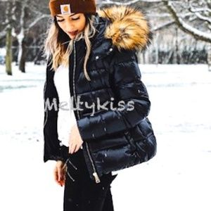 zara shiny effect down jacket
